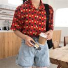 Pineapple Print Short-sleeve Shirt As Shown In Figure - One Size