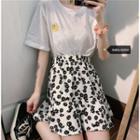 Floral Short-sleeve Top / A-line Skirt / A-line Dress