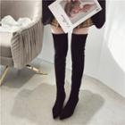 Kitten-heel Pointy-toe Over-the-knee Boots