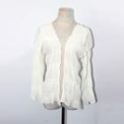 Open-front Long Sleeve Light Jacket Off-white - One Size