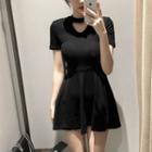 Short-sleeve Cutout Minidress