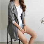 Tap-sleeve Open-front Jacket