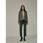 Asymmetric-back Herringbone Blazer