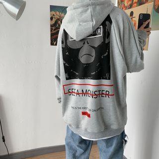 Long Sleeve Monkey Print Hoodie