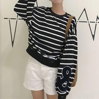 Appliqu  Striped Pullover