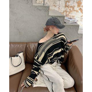 Striped Sweater / Wide-leg Sweatpants