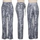 Snake Print Tie-waist Wide Leg Pants