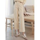 Tab-waist Corduroy Wide-leg Pants