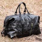 Faux Leather Camo Carryall Bag
