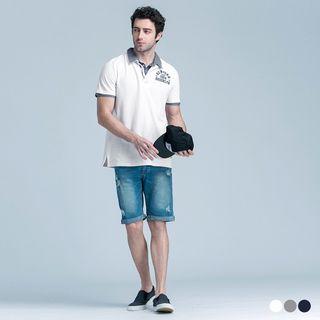 Short Sleeve Mock Two-piece Polo Shirt
