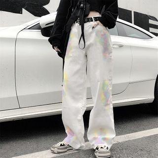 Wide-leg Tie-dye Jeans