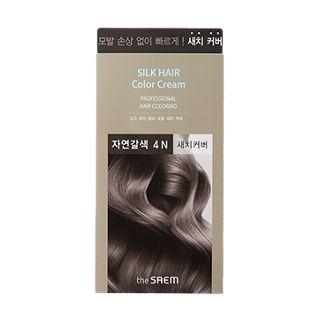 The Saem - Silk Hair Color Cream Gray Hair Cover: Hairdye 60g + Oxidizing Agent 60g (#natural Brown) 60g + 60g