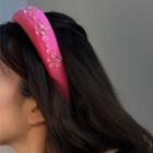 Flower Faux Crystal Face Wash Headband Rose Pink - One Size