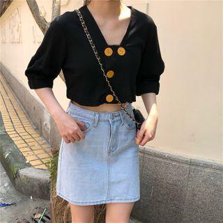 Button-up Cropped Top