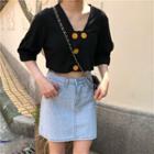Button-up Cropped Top