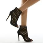 Mesh Stiletto Ankle Boots