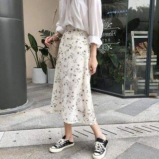 High-waist Floral Skirt Almond - One Size