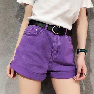 Roll-up Wide Leg Denim Hot Pants
