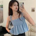 Tie-strap Shirred Camisole Top