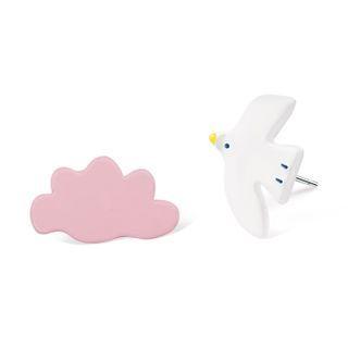 Asymmetrical Dove & Cloud Earring