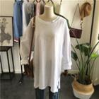 Long-sleeve Embroidered Long T-shirt