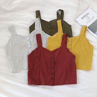 Single-breasted Striped Slim-fit Tank Top