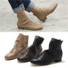 Genuine Leather Zip-back Ankle Boots