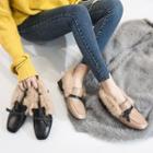 Knotted Furry Chunky-heel Loafers