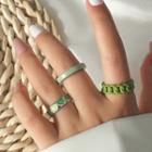 Set Of 3: Ring Set Of 3 - 01 - Green - One Size