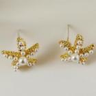 Starfish Faux Pearl Alloy Earring 1 Pair - Gold - One Size
