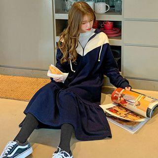 Plus Size Ruffled Long Hoodie Dress