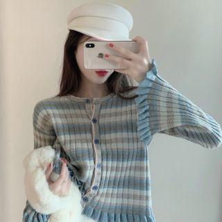 Striped Cardigan / A-line Skirt