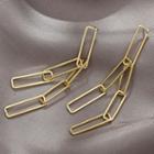 Chained Alloy Fringed Earring 1 Pair - 925 Stud Earrings - Gold - One Size