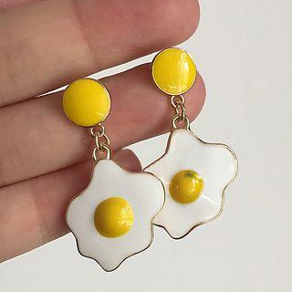 Fried Egg Dangle Earring K58 - 1 Pair - One Size