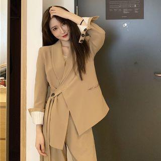 Asymmetric Blazer / Wide Leg Pants