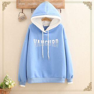 Printed Contrast-trim Hoodie