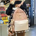 Two-tone Cartoon Rabbit Embroidered Backpack