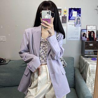 Single Breasted Blazer Blazer - Purple - One Size