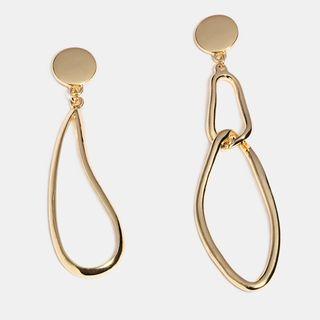 Non-matching Alloy Hoop Earring As Shown In Figure - One Size