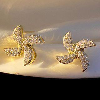 Rotatable Rhinestone Alloy Earring / Necklace