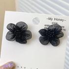 Flower Mesh Earring 1 Pair - 01 - Black - One Size