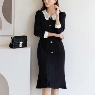 Lace-collar Mermaid Dress