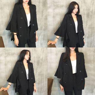 Double-breasted Bell-sleeve Blazer