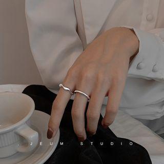 925 Sterling Silver Wavy Open Ring Silver - 13