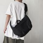 Plain Snap Buckle Crossbody Bag Black - One Size