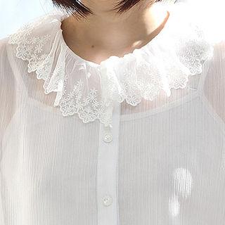 Lace-detail See-through Blouse