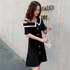 Asymmetric Cold-shoulder A-line Dress
