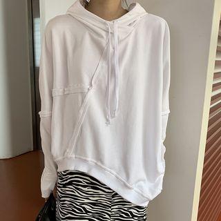 Asymmetric Loose-fit Hooded Top