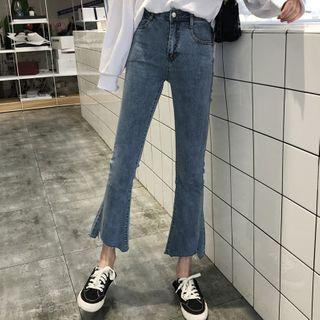High-waist Straight-leg Boot-cut Jeans