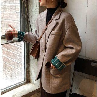 Plaid Lining Single Breasted Blazer